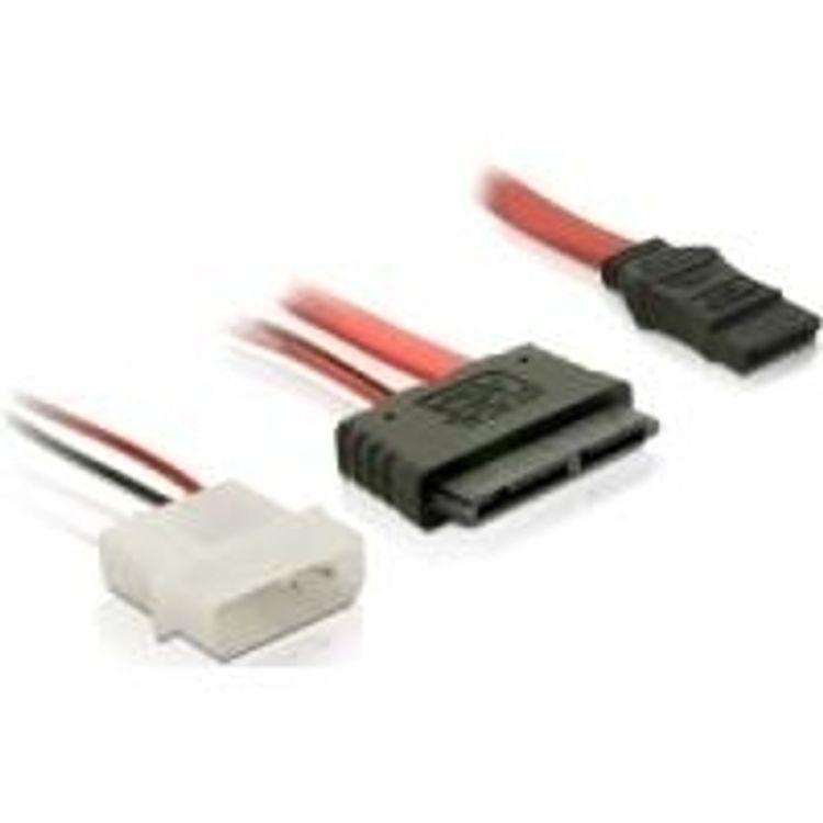 Tootefoto - DeLOCK Cable Micro SATA FM + 2-Pin Power + SATA SATA-kaabel 0,3 m SATA 7-pin Punane