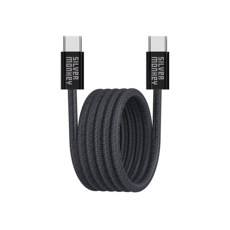 Tootefoto - Silver Monkey USB-C magnetic cable 100W 2m black