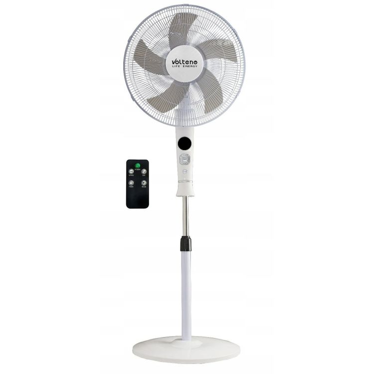 Tootefoto - VOLTENO FLOOR FAN WHITE + REMOTE CONTROL + DISPLAY 40cm