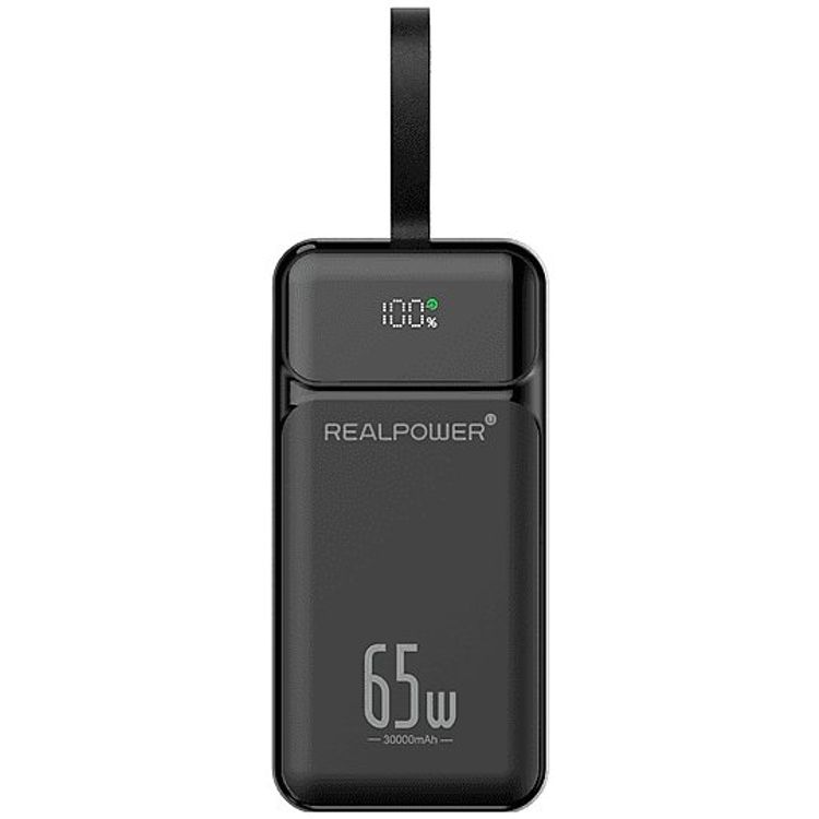 Tootefoto - RealPower PB-27000 Pro,27.000mAh,65W,2x USB-A,2x USB-C,black