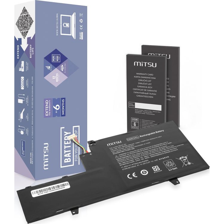 Tootefoto - Mitsu s learvuti toiteadapteri aku OM03XL HP EliteBook x360 1030 G2 jaoks