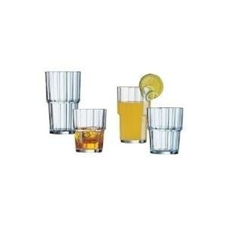 Tootefoto - Esmeyer Longdrinkglas "Norvege", 0,32 Liter, stapelbar aus geh rtetem Glas, besonders standfest, H he: 125 mm - 6 St ck (410-676)