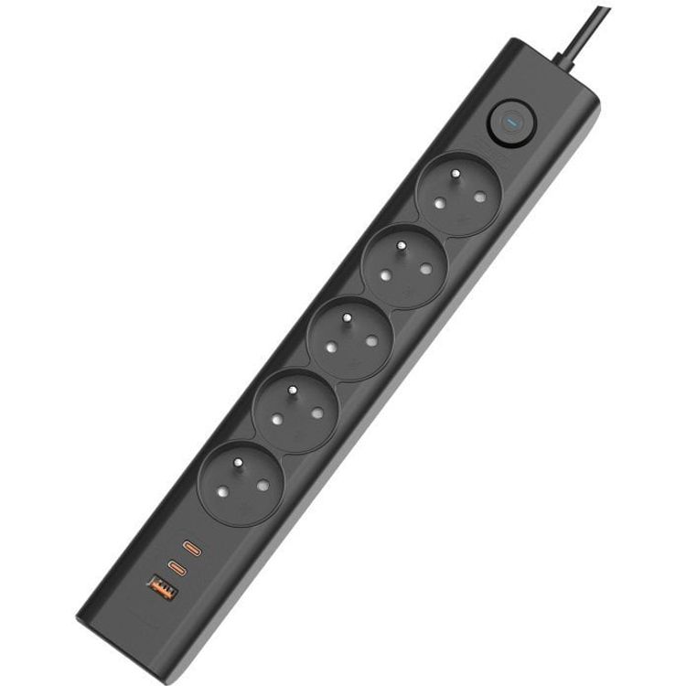 Tootefoto - Viking Viking kaablid YC53, 5x AC 230V, 1x USB-A, 2x USB-C, pikkus 1,5 m, must