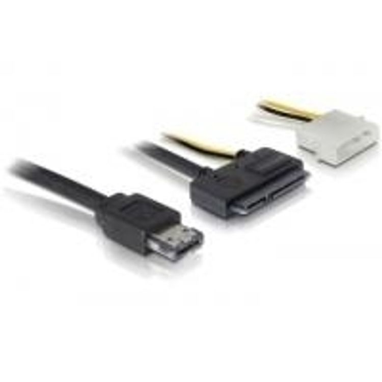 Tootefoto - DeLOCK Cable eSATAp / SATA 22pin SATA-kaabel 1 m Must