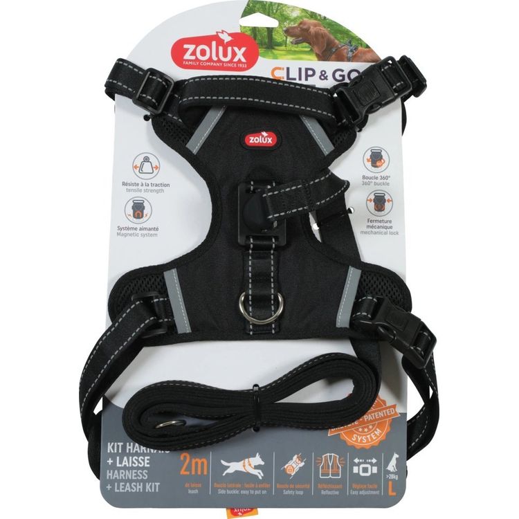 Tootefoto - Zolux traksid komplekt + rihm koerte klipi jaoks ja mine must