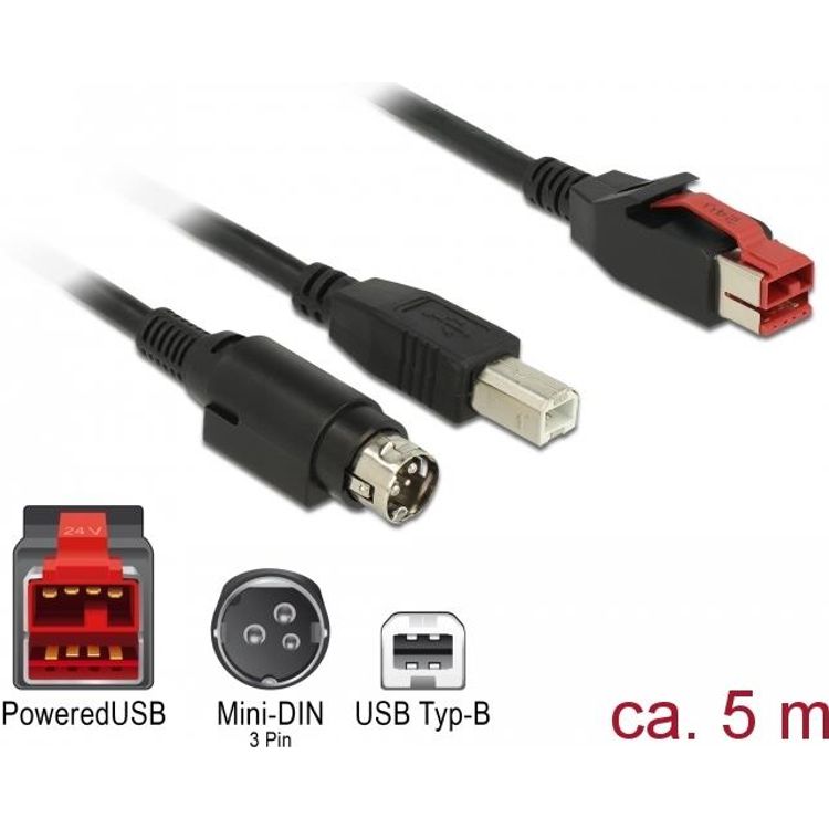 Tootefoto - DeLOCK 85491 USB-kaabel 5 m USB 2.0 USB B Must