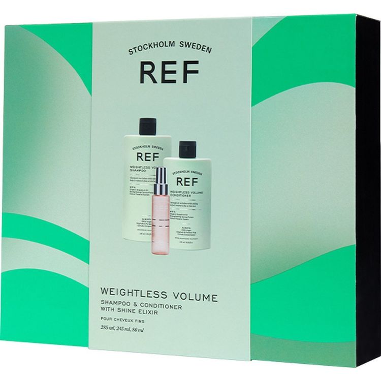 Tootefoto - Kinkekarbikomplekt ref Stockholm: kaalutu maht, sulfaatidevaba, juukse ampoon, tekstuurimine ja mahukas, 285 ml + kaalutu maht, sulfaatidevaba, juuste dondeerija, sujuv ja maht, 24