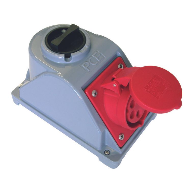 Tootefoto - PCE Fixed socket with switch Combo-Pol 32A 400V 3P + Z + N IP44 96062540W