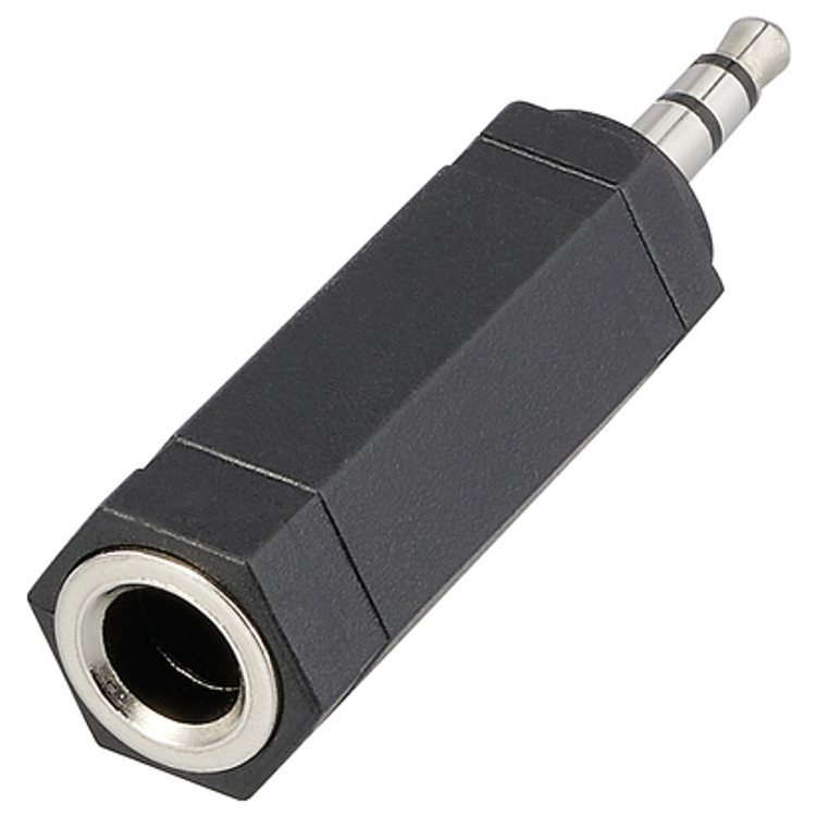 Tootefoto - Speaka Professional Sp-13808968 Jack Audio/Phono Adapter [1X Jack Plug 3.5 Mm - 1X Jack Socket 6.35Mm] Black