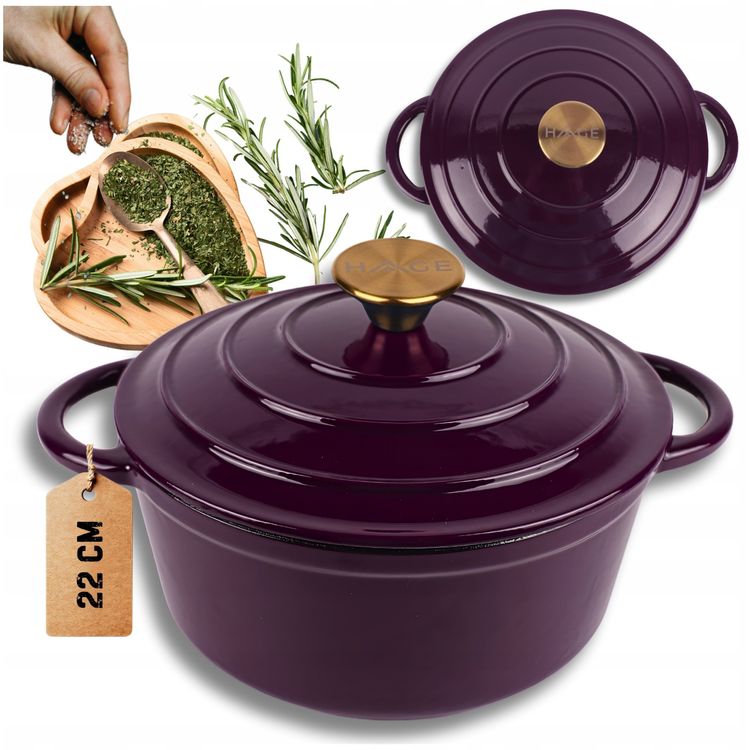 Tootefoto - ENAMEELMAL POT 22cm 3L HAGE BAKLAZAAN