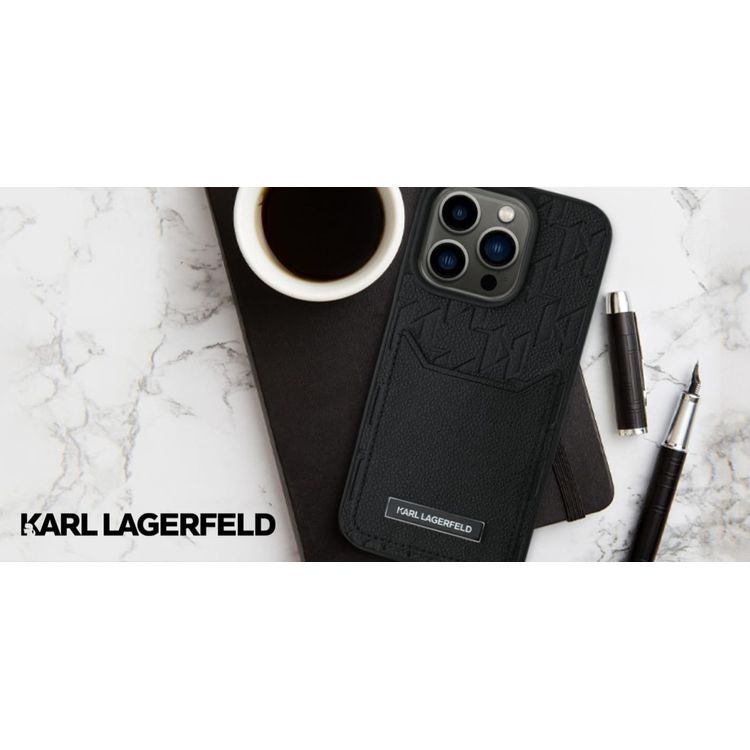 Tootefoto - Karl Lagerfeld Karl Lagerfeld KLHCP16SPGKHPRPK iPhone 16 6,1" must/must k va mbris Kaardipesade monogramm