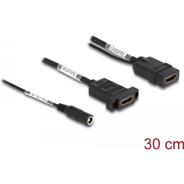 Tootefoto - DeLOCK 87038 kaabli soomuutja HDMI HDMI, DC Must