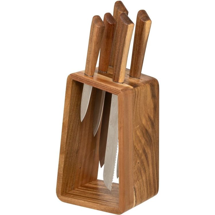 Tootefoto - HARMONY nugade komplekt, puidust alus + 5 nuga, 6 elementi