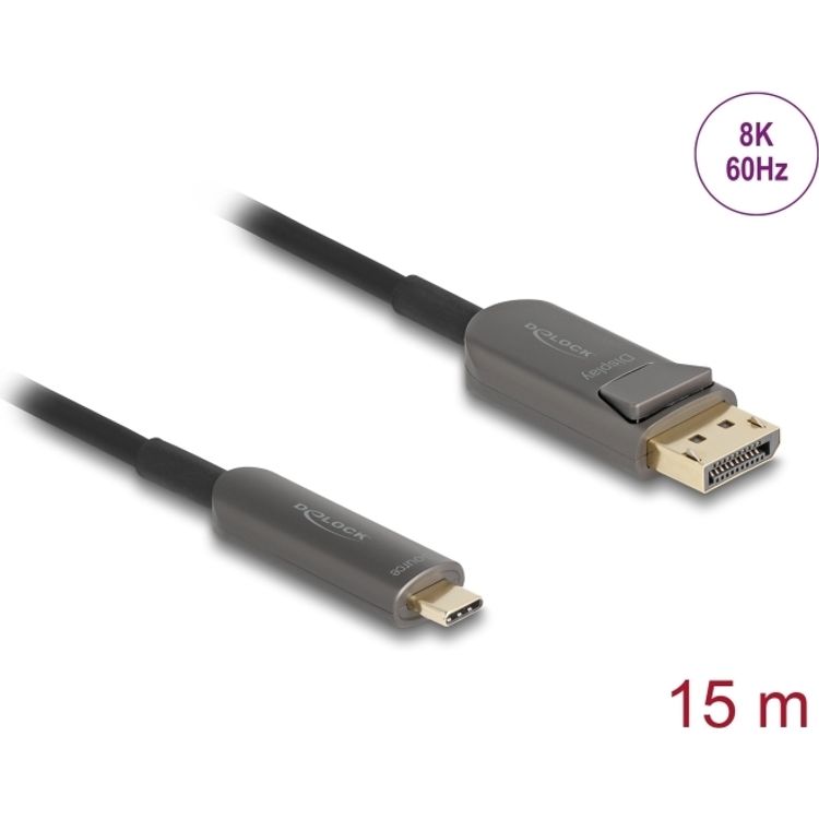 Tootefoto - Delock Aktives Optisches Kabel USB-C -> DisplayPort - Kabel - Digital/Daten (81606)