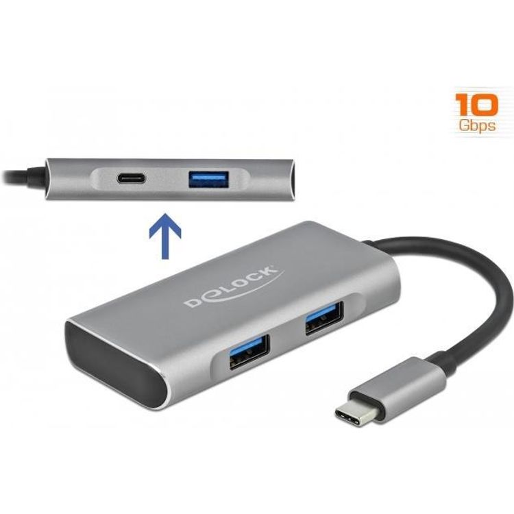 Tootefoto - DeLOCK 63261 jaotur USB 3.2 Gen 2 (3.1 Gen 2) Type-C 10000 Mbit/s Must, Hall