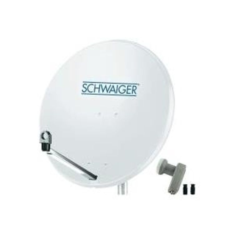 Tootefoto - SCHWAIGER SAT Anlage 80 cm 2 Teilnehmer Twin-LNB Hellgrau