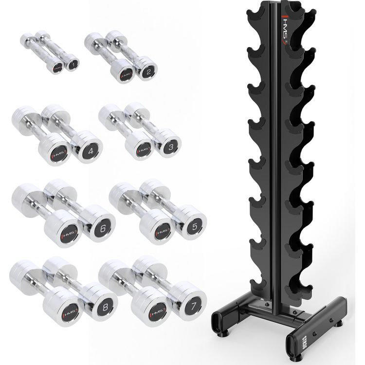 Tootefoto - HMS Hantlid CHD 16 x Kaasas erinevat t pi raskused (72 kg) + STR36 alus