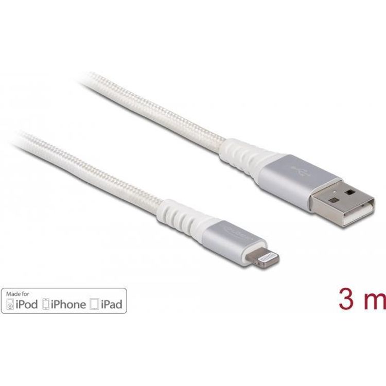 Tootefoto - DeLOCK 83003 mobiiltelefonikaabel H be, Valge 3 m USB A Lightning