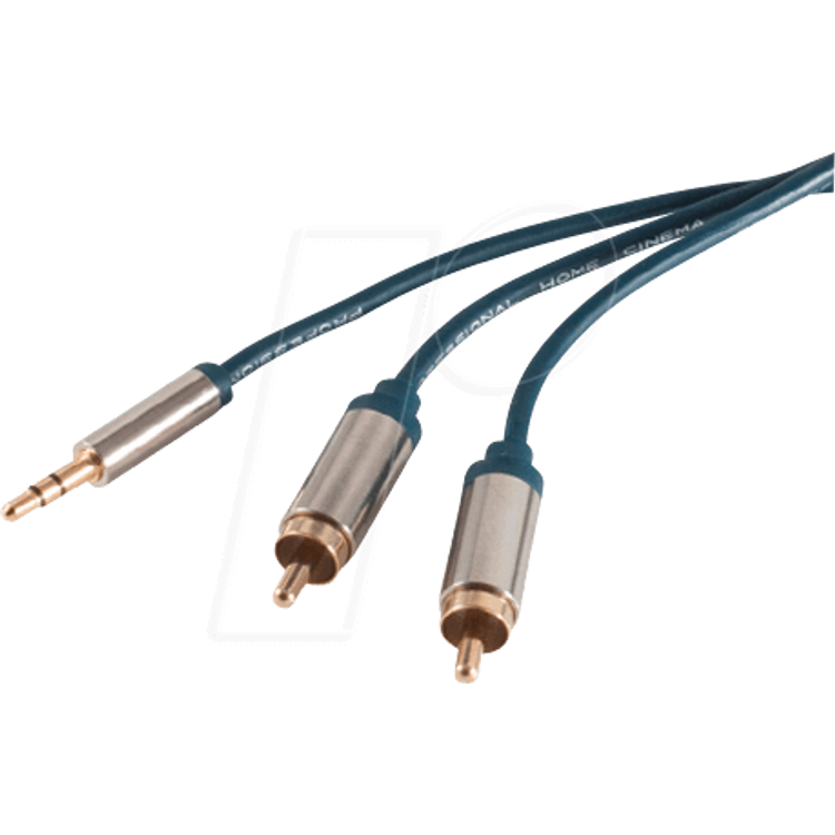 Tootefoto - shiverpeaks SP30832-5-SLIM audiokaabel 5 m 3.5mm 2 x RCA Sinine, Kroom