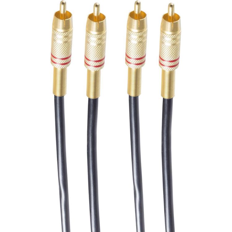 Tootefoto - shiverpeaks BASIC-S 2x RCA - 2x RCA 1.5m audiokaabel 1,5 m 2 x RCA Must, Kuld