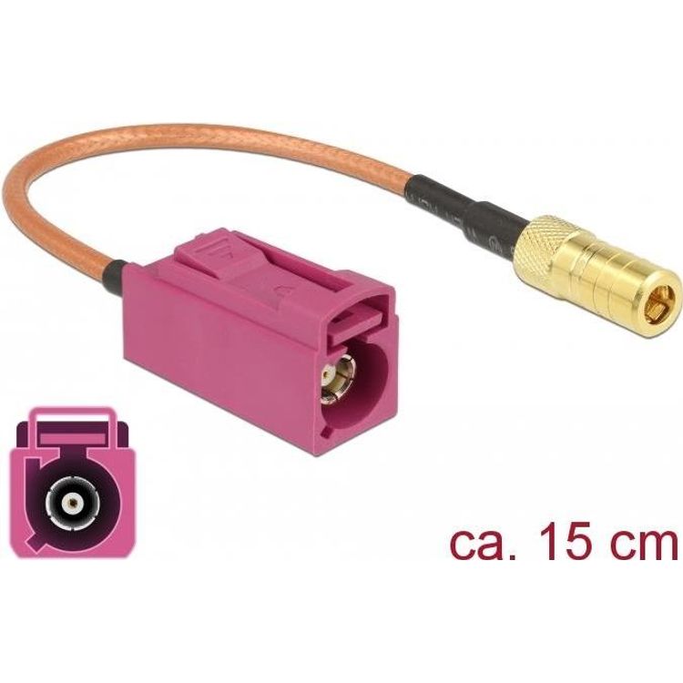 Tootefoto - DeLOCK 89677 koaksiaalkaabel RG-316 0,15 m FAKRA H SMB Pruun, Kuld, Roosa