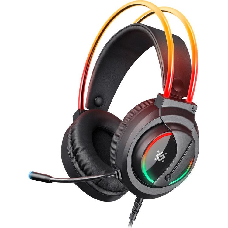 Tootefoto - Defender headphones Defender FLAME headphones with a microphone illuminated Gaming RGB + GRA