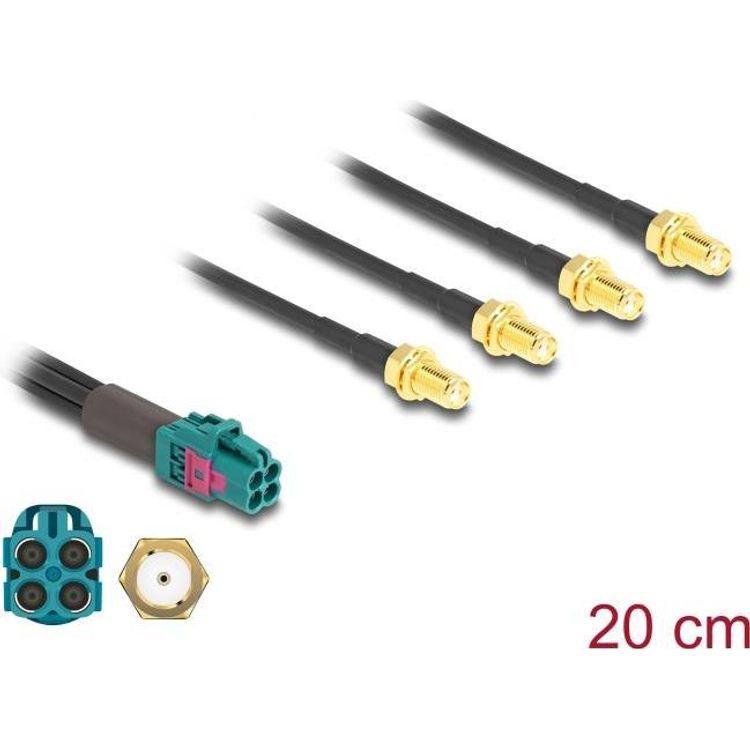 Tootefoto - Delock Kabel Mini FAKRA Z Buchse quad zu 4 x SMA Buchse B-Typ (90143)