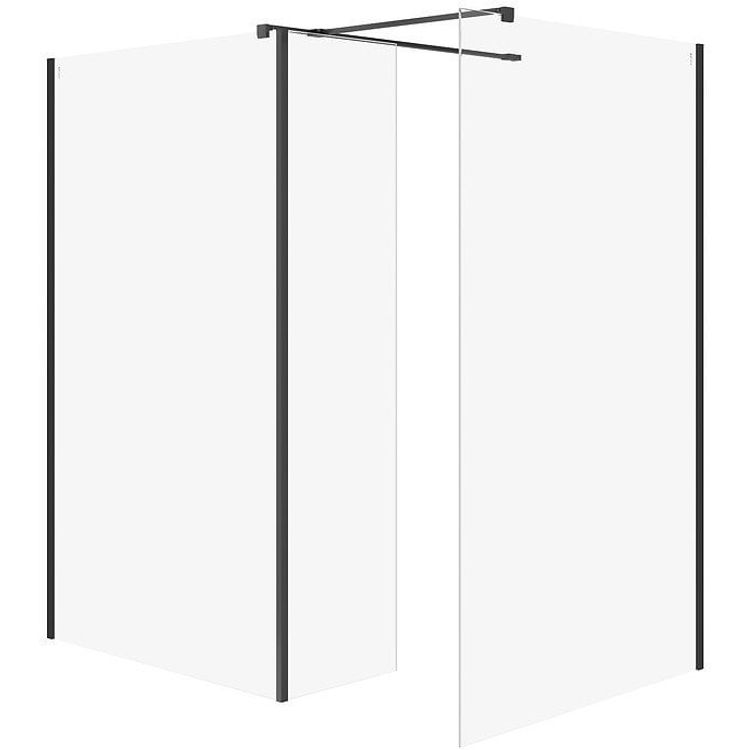 Tootefoto - Cersanit (sisses idukabiinid) Komplekt B805: k ndimisvalikuga kabiin liikuva musta seinaga 100x90x30x200 (S601-192)