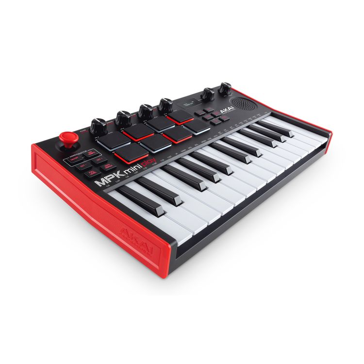 Tootefoto - Akai MPK Mini Play Mk3 MIDI-klaviatuur 25 klahvid USB Must, Punane
