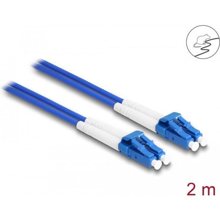 Tootefoto - DeLOCK 87920 kiudoptiline kaabel 2 m LC OS2 Sinine