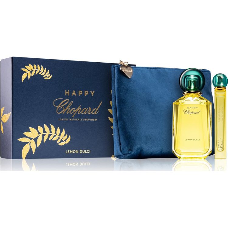 Tootefoto - Chopard Happy Lemon Dulci komplekt Chopard: Happy Lemon Dulci, parf mvesi, naistele, 100 ml + meigikott, sinine + Happy Lemon Dulci, parf mvesi, naistele, 10 ml, puudub