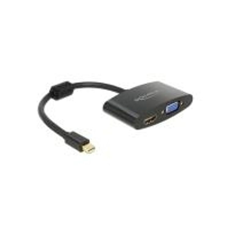 Tootefoto - DeLOCK 65553 videokaabliadapter 0,18 m Mini DisplayPort HDMI + VGA (D-Sub) Must