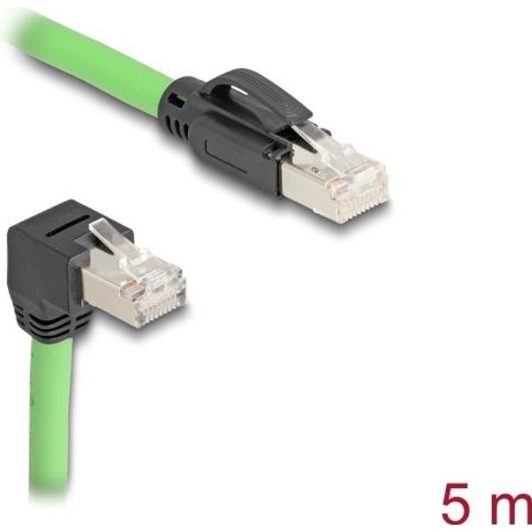 Tootefoto - Delock RJ45 Netzwerkkabel Cat.6A Stecker zu unten gewinkelt SF/UTP (80897)