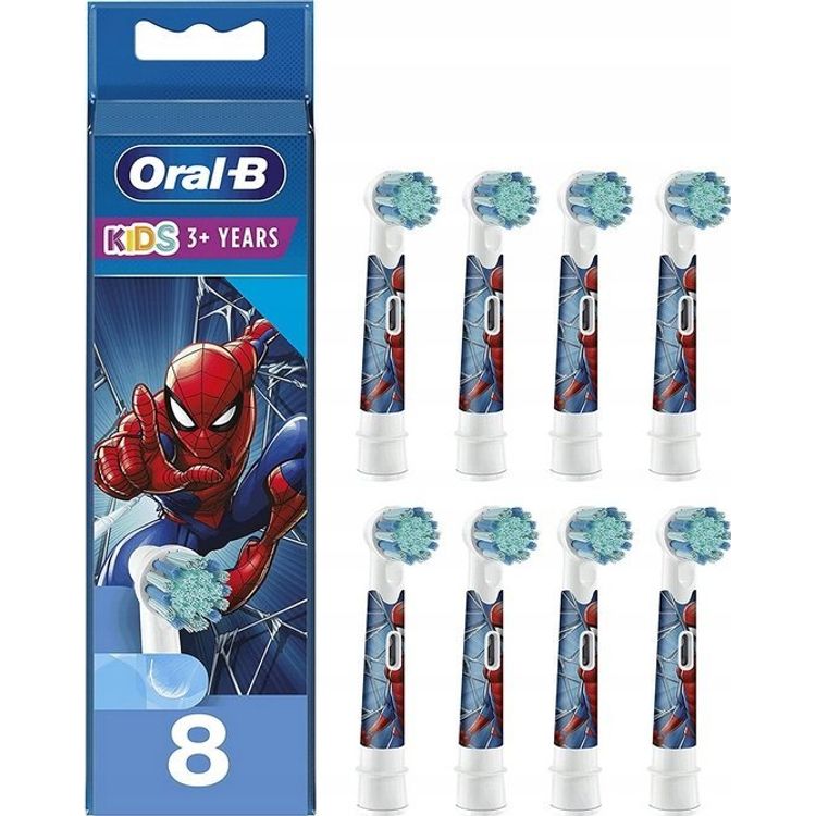 Tootefoto - Ko c wka Braun Braun Oral-B Kids Spiderman 8-piece brush attachment (white, frustration-free packaging)