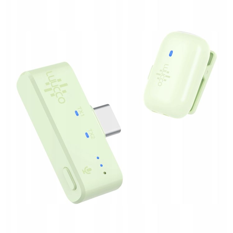 Tootefoto - Mini Wireless HD Lavalier mikrofon 100m telefonile USB Type-c Usb-c / minipods K1 / roheline