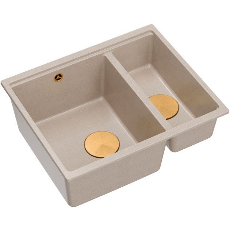 Tootefoto - Logan 150 Graniteq Pearl bee 56x46x22 cm 1,5-kambriline b/o riputatud kraanikauss + k sitsi sifoon s sta ruum