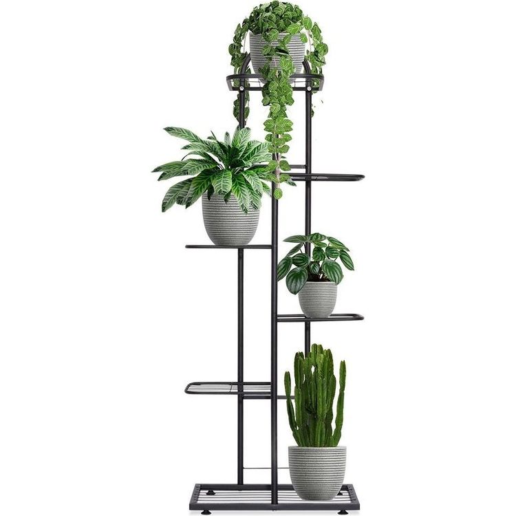 Tootefoto - Vilde 6-korruseline lillepottide alus, metall, must, 118 cm