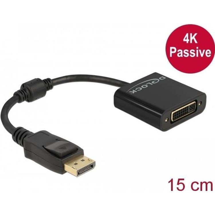 Tootefoto - DeLOCK 61023 videokaabliadapter 0,15 m DisplayPort DVI Must