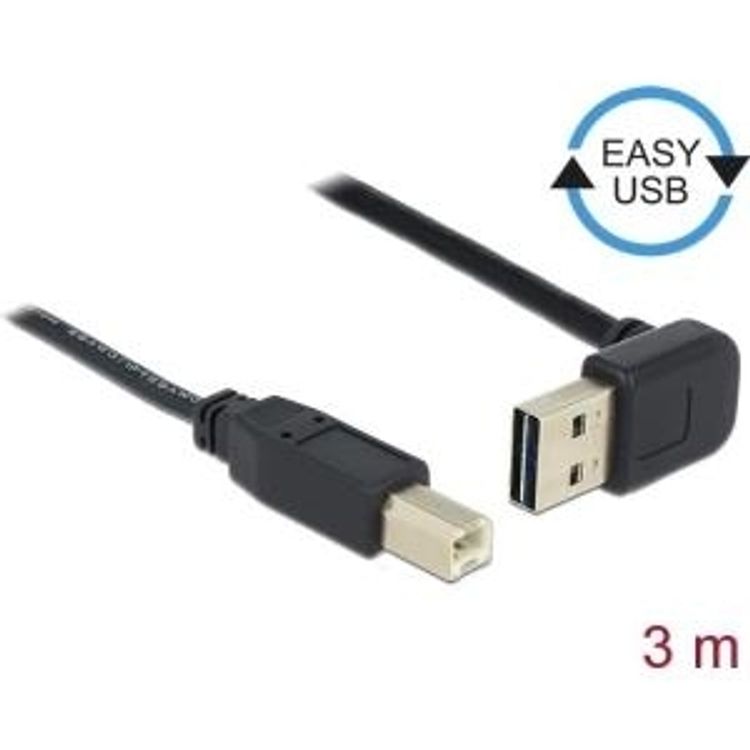 Tootefoto - DeLOCK 83541 USB-kaabel 3 m USB 2.0 USB A USB B Must