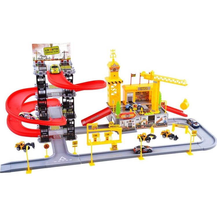 Tootefoto - Jokomisiada 2in1 komplekt Parkimisplats, ehitusplats, ekskavaatorauto (ZA3206)