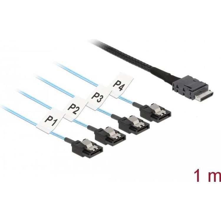 Tootefoto - DeLOCK 85829 SAS-kaabel 1 m 12 Gbit/s Must