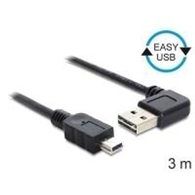 Tootefoto - DeLOCK 3m USB 2.0 A - miniUSB m/m USB-kaabel USB A Mini-USB A Must