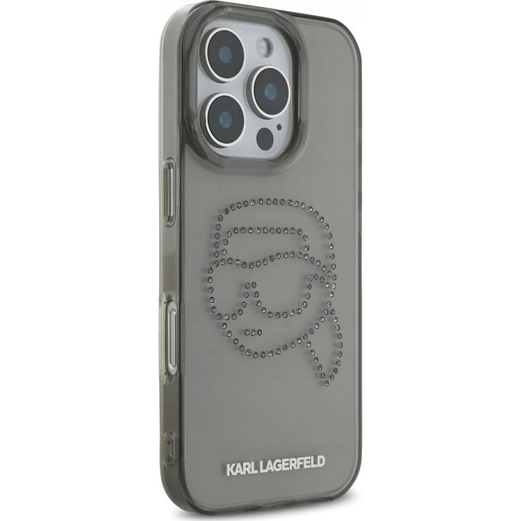 Tootefoto - Juhtum Karl Lagerfeld IML rhinestones Karl Head for iPhone 16 Pro must