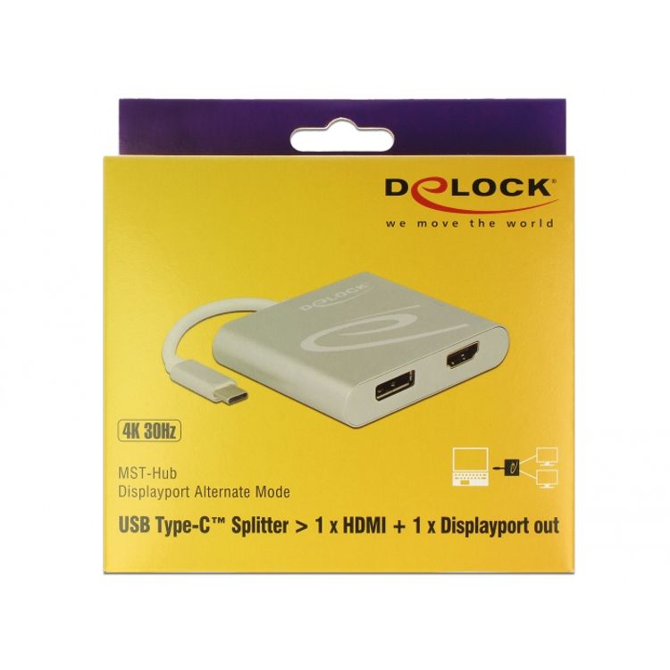 Tootefoto - DeLOCK 87716 videokaabliadapter 0,1 m USB t p-C HDMI + DisplayPort H be