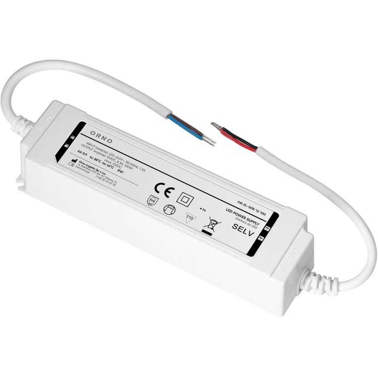 Tootefoto - IP67 LED -toiteallikas, Hermeetiline, 12 V, 100W, plastist korpuse