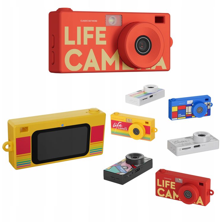 Tootefoto - Digikaamera Xrec Mini kaamera Kaamera Retro Video 2K rippuv v tmehoidja + 32gb kaart / Xrec X9 / punane