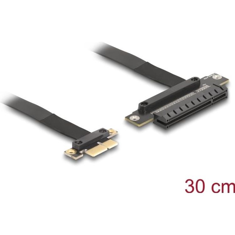 Tootefoto - Delock Riser Karte PCI Express 3.0 x1 Stecker zu x8 Slot mit Kabel 30 cm (81496)