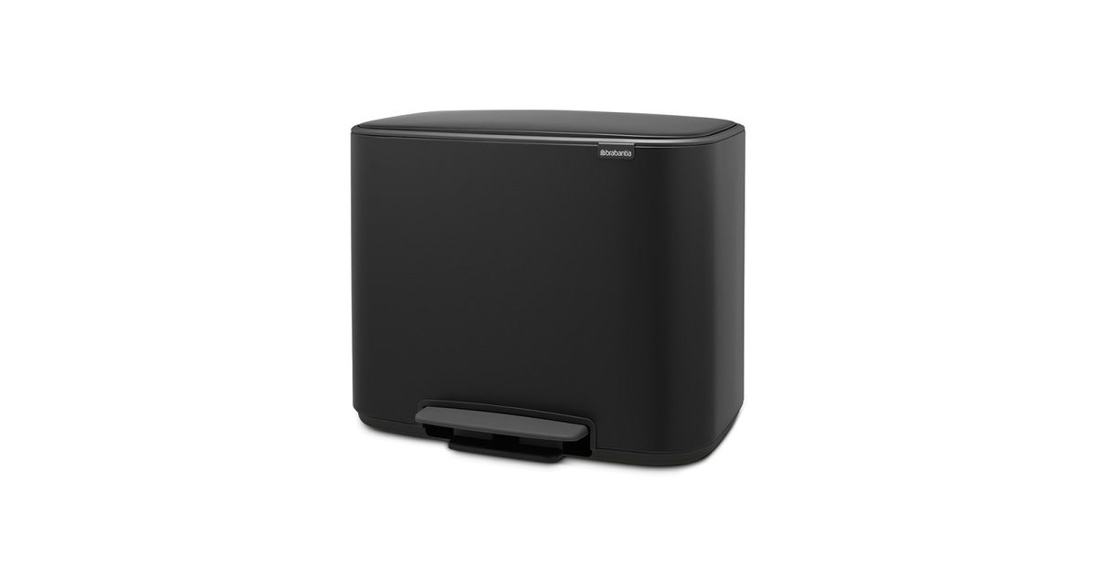 Brabantia 121227 Poubelle BO Pedal Bin, 11 + 23 litres, Noir Mat