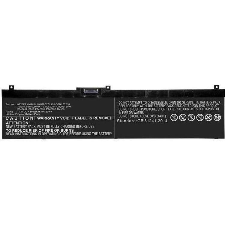 Tootefoto - CoreParts Laptop Battery 91.20Wh Li-Pol 11.4V 8000mAh Black - Batterie - 8.000 mAh (GW0K9-CP)
