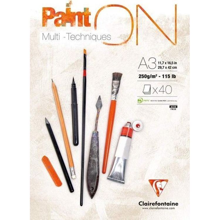 Tootefoto - Clairefontaine Clairefontaine Paint On Plokk, A3, 40 lehte 250g / 2 tk
